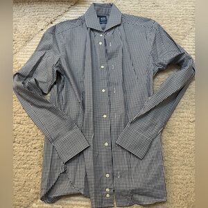 Boggi Milano Blue and White checkered button down Men's Shirt